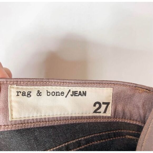 Rag & Bone rose metallic leggings skinny jeans size 27 excellent condition - Picture 5 of 8